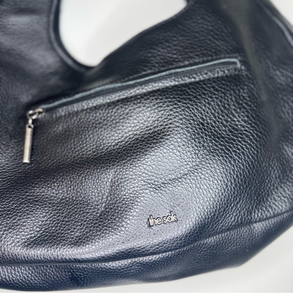 The Sak Rylan Black Leather Bag Women’s Handbag Purse EUC Medium Classic Satchel - Picture 3 of 7